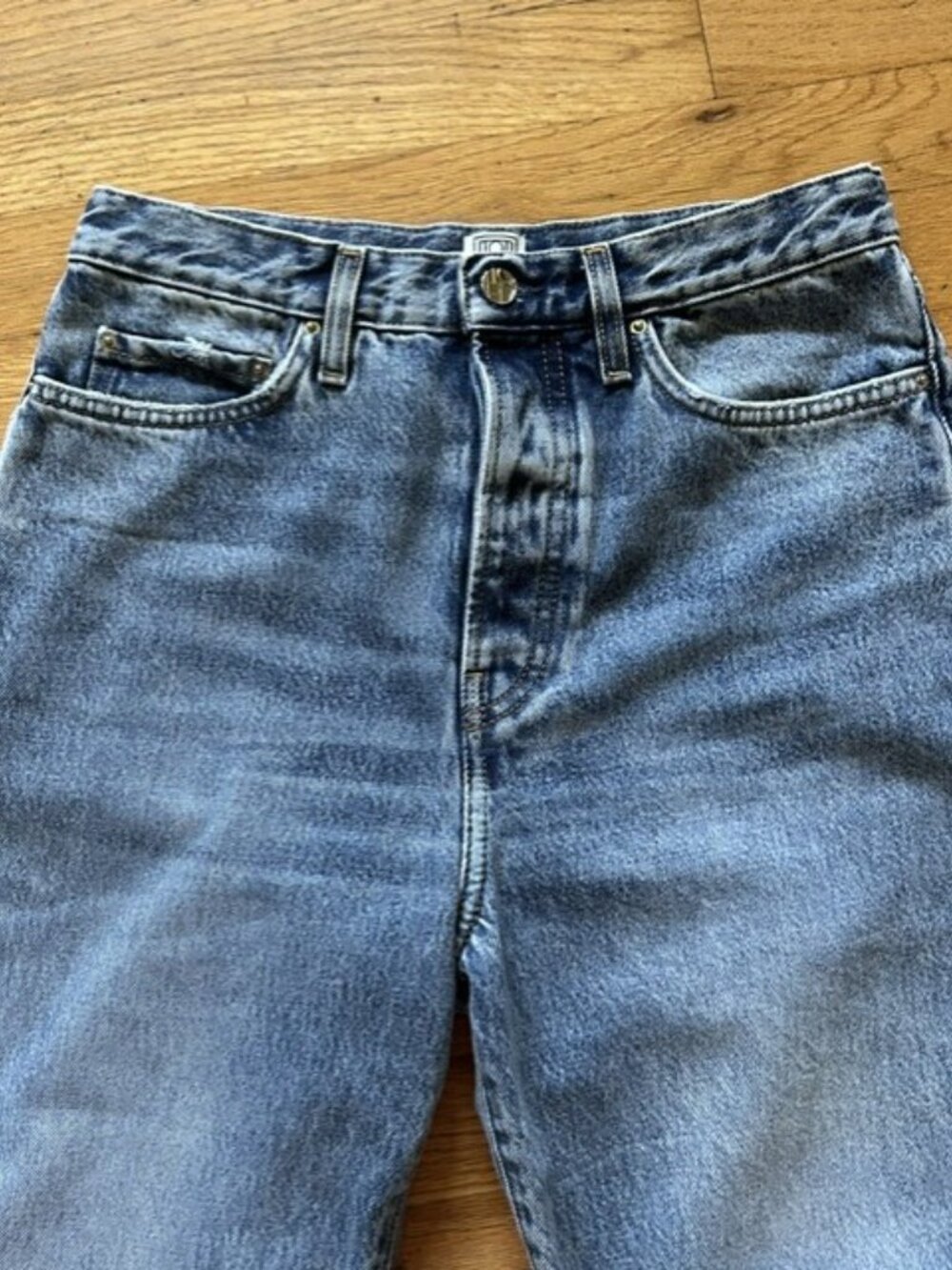 TOTEME Twisted Seam Denim Full Length Jeans Blue Size 26/32 - Picture 2 of 9
